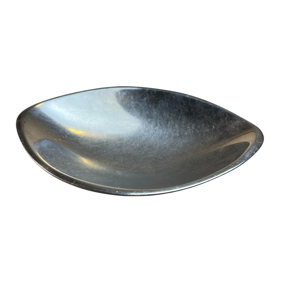 Vintage Nambe 563 Tri Edge Dish Modernist Mid Century Metal Catchall Bowl MCM
